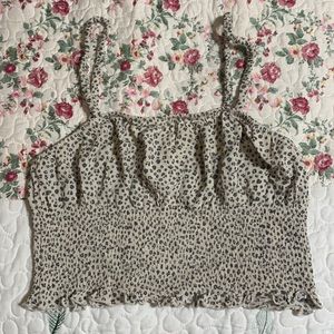 cheetah print cropped tank top